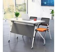 6ft Folding Conference Room Table Foldable Meeting Tables for Mobile Training Movable Computer Desk with Wheels Modern Executive Desk