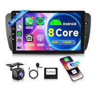 6G+128G 8 Core Wireless Carplay Android Autoradio 2 Din per Seat Ibiza 6j IV 2009-2014 9 Pollici Autoradio con Android Auto Navi GPS WiFi Mirror Link Bluetooth FM/RDS/DSP EQ/SWC Telecamera Posteriore