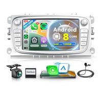 6G+128G 8 Core Wireless Carplay Android Autoradio per Ford Focus II mk2 Mondeo S-Max C-Max Galaxy 7 Pollici Autoradio con Android Auto GPS WiFi Mirror Link Bluetooth FM/RDS/DSP Telecamera Posteriore