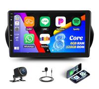 6G+128G 8Core GOHHDL Autoradio Android per Fiat Fiorino/Qubo/Citroen Nemo/Peugeot Bipper 2007-2018 con Carplay Android Auto, Schermo da 10,1 Pollici 2Din con GPS WIFI BT FM/RDS DSP SWC Retrocamera