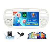 [6G+128G] Inefala Android 15 Autoradio per Fiat 500 2007-2015 con Wireless Carplay Android, 7 Pollici Touchscreen Radio con Navi GPS WiFi RDS/FM Bluetooth EQ SWC Retrocamera Mic (Bianco)