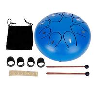 6in Tongue Drum 8- Hand Pan, Steel Alloy Alloy Percussion Instrument, Ideal for Meditation, Yoga, Music care, and Performance, with Drumsticks and Manual (Blue)