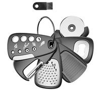 6in1 Gadget da Cucina Portatile, Set di Gadget da Cucina in Acciaio Inox Grattugia per Formaggio Sbucciatore di Erbe Apribottiglie Sbucciatore di Frutta, Forniture da Cucina per Camper e Campeggio