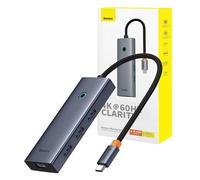 6in1 Hub Baseus UltraJoy USB-C do HDMI4K@60Hz+4xUSB 3.0+PD (space grey)