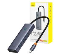 6in1 Hub Baseus UltraJoy USB-C do HDMI4K@60Hz+4xUSB 3.0+PD (space grey)