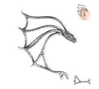 6ixGosh 1 paio di orecchini gotici a forma di drago, in acciaio inox, stile retrò, stile punk, serpente, drago, pesce, coccodrillo, orecchini per cartilagine rampicante, orecchini a perno per donne e