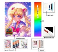 【6JH Diamond Art】Moonlight Girl Crystal AB Strass FD Strass Diamante in resina perfetta