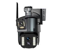 6K 12MP IP Telecamera esterna Tre obiettivi Zoom 10X PTZ Videocamere Tracciamento automatico Protezione di sicurezza Sorveglianza impermeabile Rilevamento del movimento(12MP NO SD Card)