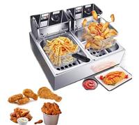 6L 12L Deep Fryer, French Fries Pot, Home Deep Fryer and Commercial Air Fryer Stainless Steel Single Pot(12l-double Cylinder)