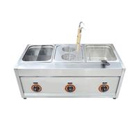 6L * 3 Friggitrice Antiscivolo Facile da pulire in acciaio inossidabile a temperatura regolabile con coperchio a cestello Riscaldamento Rapido