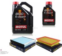 6L Controllo Set Motul 8100 X-Clean+ 5W-30 Per Nissan X-Trail 2.2 Di 4X4