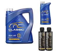 6L MANNOL Olio Motore CLASSIC 10W-40 Inclusi 2x Additivi Ceramo Ester 9829