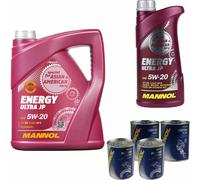 6L MANNOL Olio Motore Energy Ultra JP 5W-20 API SN Inkl. Motor Flush Doctor