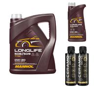 6L MANNOL olio motore Longlife 508/509 0W-20 Incl. 2x Additive Ceramo Ester