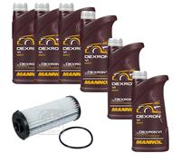 6L MANNOL Olio Trasmissione Dexron VI + Filtro Olio Cambio per VW Tiguan 2.0 TDI