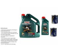 6L Olio Motore Castrol Magnatec Diesel 5W-40 DPF 2x Flush Motore
