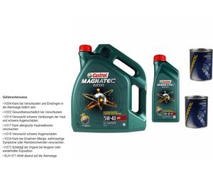 6L Olio Motore Castrol Magnatec Diesel 5W-40 DPF 2x Flush Motore