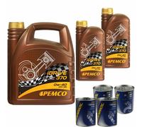 6L pemco idrive 370 0W-40 olio motore Api Sn Acea A3/B4 Incl. Flush Doctor