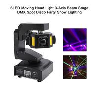 6LED Testa Mobile Luce A Tre Assi Stadio DMX Spot Disco Party Show Lighting