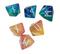6lots Rune - Dadi ottaedrici incisi a forma di stella, dadi poliedrici per giochi di ruolo e presa comoda