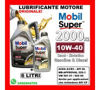 6LT MOBIL SUPER 2000 X1 10W40 ACEA A3/B3 API SL IN FORMATO 5L LATTA+1L LATTINA