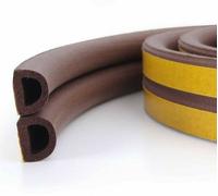 6m Marrone Adesivo Porta/Guarnizione Finestra Strappo - D Profilo