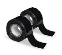 6m x 25mm Nastro Autoagglomerante, Impermeabile Nastro Autosaldante Isolante in Silicone Multiuso Ad Alta Temperatura Auto-Vulcanizzante per Riparazione Rerdite Sigillatura Tubi Acqua Nero 2 Rotoli
