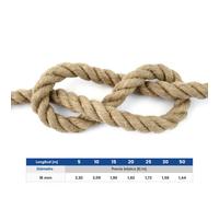 6mm-22mm CORDA DI IUTA Corda di iuta Canapa a vela in twisted hessian 10m-50m