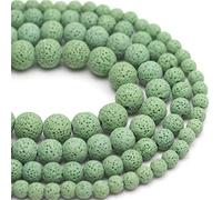 6mm 8mm 10mm 12mm rotondo colore misto lava pietra vulcanica perline allentate agate perline per creazione di gioielli 1 filo 15"-lava verde chiaro, 8mm (30 pezzi)