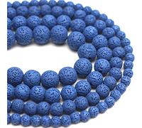 6mm 8mm 10mm 12mm Rotondo Colore Misto Lava Pietra Vulcanica Perline Allentate Agate Perline per Creazione di Gioielli 1 Filo 15"-Royal Blue Lava, 8mm (30pz)