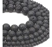 6mm 8mm 10mm 12mm rotondo colore misto lava pietra vulcanica perline sciolte agate perline per creazione di gioielli 1 filo 15"-lava nera, 8mm (circa 46 pezzi)
