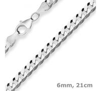 6mm Bracciale Collana Maglia Grumetta IN Argento Da 925
