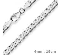 6mm Bracciale Collana Maglia Grumetta IN Argento Di 925 Rodiato