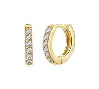 6MM Orecchini Cerchio Oro Con Orecchini Di Zircone Cubico Bianco Orecchini Placcati Oro Orecchini Anallergici Orecchini In Oro Sleeper Hoop Orecchini Donna Oro 2PCS