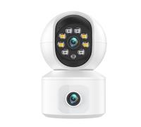 6MP HD Dual Lens Camera Dual Screen Baby Monitor Ai Auto Tracking Indoor Home Secuiryt CCTV 2-Way Audio Video Sorveglianza(4MP Add 32G Card)