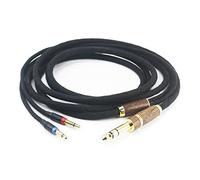 6N OCC - Cavo audio placcato in rame placcato argento con guscio in legno di noce, compatibile con Denon AH-D600, AH-D7200, AH-D7100, AH-D9200, AH-D5200, Focal Elear Cuffia 3,5 mm maschio