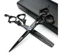 6'nero forbici capelli salone professionale prodotto da parrucchiere assottigliamento Barber Shear set parrucchiere
