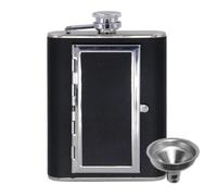 6oz Stainless Steel Hip Flask With Leather Case Leak Proof Pocket Flask