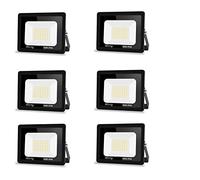 【6pack】faretto led da esterno,Blivrig 50W faretti led esterno,5000LM Fari di sicurezza Bianco Caldo 3000k,Lampada Luce Potente,faro led Impermeabile IP66,per Giardino,garage,patio,strade