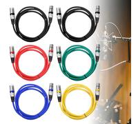 6Pack XLR e Cavi Bilanciati, Microfono XLR, Cavi DMX per Luci 3 Pin Maschio A Femmina, Per Registratore Da Studio, Microfono, Altoparlanti e Illuminazione Scenica
