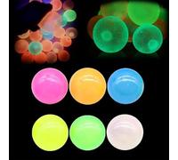 6packs Glorbs sticky ball, Glows in The Dark sticky ball That Stick to The Ceiling, Super Soft Sticky Glows Balls, Stress Relief Balls for Kids and Adults, Sensory Toys