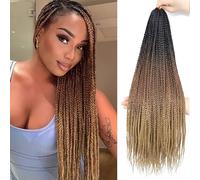 6Packs/Lot Box Braids Crochet Hair Extensions for Braiding Hair Extension Box Braid Crochet Hair Crochet Braids Hair Extensions for Black Women(1B/30/27, Box 18inch)