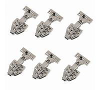 6PC Cerniere for Porte da Cucina, Cerniera Idraulica Muta, Cerniere for Mobili a Scomparsa Chiusura Ammortizzata Cerniere for Porte dell'armadio for Finestre con Fori Senza Perforazione con Viti,A(A)