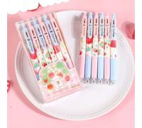 6PCS 0.5mm Retrattile Penna Gel per Studenti Diario Nota Fare Fai da Te Graffiti