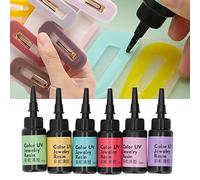6Pcs 10ml Resina UV A Indurimento Rapido Colla UV Colorata A Indurimento A Raggi Ultravioletti Resina Epossidica 3D UV Resina Gel Styling Penna per Gioielli FAI DA TE Pittura(Impostare A)