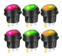 6Pcs 12V-24VDC 20A Interruttore a Levetta Impermeabili Con Luce a LED, 3 Pin 2 P