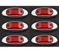 6pcs 12V Rosso Posteriore Cromato Lunetta 6 LED Marcatore Unità...