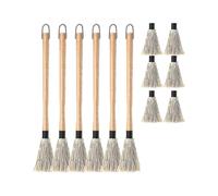 6pcs 18inch Grill Basting Mop with 6 Extra Replacement Heads Bbq Sauce Basting Mops Brush with Long Wooden Handle G
