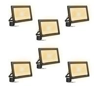 6PCS 200W Faretto LED da Esterno, 20000LM 3000K Bianco Caldo Faretti | 288 Chip LED, Fascio 120°, IP66 Impermeabile, Dissipazione Calore, Faro LED Esterno per Parcheggi Giardino Garage Cortile
