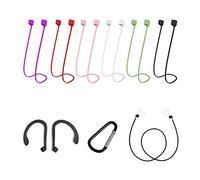 6pcs 55cm bluetooth cavo auricolare e 1pair gancio e 1 paio fibbia nero o bianco, anti-perso, morbido, in silicone, sport wireless